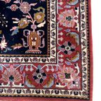 Handgeknoopt Floral Vloerkleed Vierkant 160X205Cm Wol Katoen Donkerblauw Perzisch Tapijt thumbnail 5
