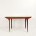 Vintage Salontafeltje | Bijzettafel Teak Fineer Messing thumbnail 5
