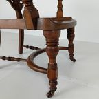 Victoriaanse Mahoniehouten Leren Bureaustoel thumbnail 6