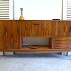 Prachtige Vintage Palissander Lowboard Dressoir 249 Cm thumbnail 9