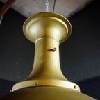 Antieke Lamp – Bol Glazen Kap & Goudkleurig Armatuur – Jaren 20 thumbnail 8