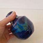 Vintage Keramiek Vaasje Blauwe Vaas Lava Glazuur thumbnail 4