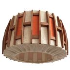 Vintage Scandinavische Hanglamp Retro Jute Teak Oranje 1970’s thumbnail 6