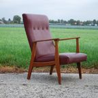 Vintage Rode Fauteuil thumbnail 3