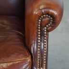 Vintage Schapenleren Oorfauteuil Met Een Heerlijk Zitcomfort En Een Mooi Patina thumbnail 6