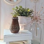 Vintage Aardewerk Vaas, Groen Met Zwart En Geel, Seventies thumbnail 21
