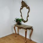 Barok, Brocante Rococo Wandconsole, Sidetable Met Spiegel thumbnail 2