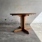 Vintage Round Pine Wood Table 70'S. thumbnail 8