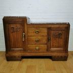 , Art Deco Tv Meubel, Vintage Dressoir, Ladekast Marmer Blad thumbnail 4