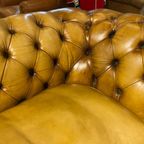 Oude Antieke / Vintage Chesterfield 3 Zits Bank Cognac Bruin thumbnail 6