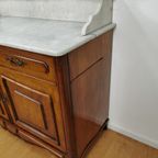 Vintage Antiek Dressoir Commode Ladekast, Badkamermeubel Met Marmer Blad 203 thumbnail 17