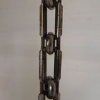 Art Deco Hanglamp Met Ronde Bol Met Geometrische Patronen, Jaren 30 thumbnail 9