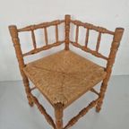 Vintage Bohemian Stijl Bamboe Hoekstoeltje Jaren 70. thumbnail 3