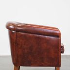 Strakke, Luxe, In Goede Staat Verkerende Oxblood Rode Rundleren Clubfauteuil thumbnail 4