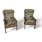 2 X Casala Wingback / Lounge / Armchair In Top Condition / 4 Small Cushions / 1960s thumbnail 21