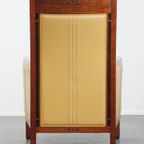 Prachtige Art Deco Schuitema Design Fauteuil In Geel Leer Met Een Hoge Rug Uit De Decoforma Serie thumbnail 5