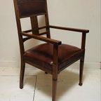 Antieke Vintage Amsterdamse School Fauteuil Stoel thumbnail 2