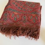Vintage Antieke Rode Paisley Doek thumbnail 2