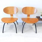 2 X Vintage Plywood Fauteuil Stoel Design Jaren 80 Ikea thumbnail 4