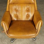 Vintage Lederen Draaifauteuil – Gustav Thams – Jaren 60 thumbnail 11