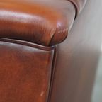 In Goede Staat Verkerende Luxe Oorfauteuil In Engelse Stijl Gemaakt Van Rundleer thumbnail 14
