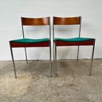 8x Midcentury Eetkamerstoel Casala Modell - Chroom, Hout thumbnail 7