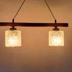 Midcentury Hanglamp Teak En Kristal thumbnail 4