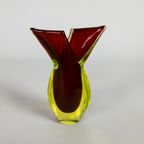 Murano Sommerso - Flavio Poli - Rood - Geel - 'Teardrop' - Vaasje - 1960'S thumbnail 3