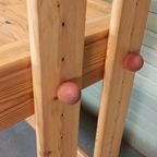 Vintage Grenen Design Kantelbaar Bureau Tekentafel thumbnail 11