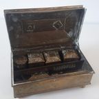 Sieraden Doosje Schatkist Antiek Koperen Messing Doosje Kruiden Doos thumbnail 5