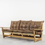 Vatne Mobler Three Seats Sculptural Oak Frame Sofa From 1960’S thumbnail 2