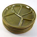 Vintage Fondueborden Vakjesborden Groen thumbnail 2