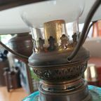 Antieke Petroleumlamp / Olielamp Met Lont Kap En Glas thumbnail 3