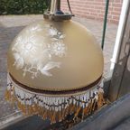 Vintage - Hanglamp - Glazen Hanglamp - Okergeel - Kralenrand thumbnail 9