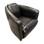 Aviator Fauteuil Zwart Leer Piloten Stoel thumbnail 5