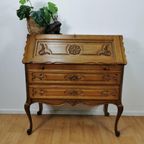 Brocante, Vintage Secretaire, Ladekast, Landelijk Bureau 808 thumbnail 2