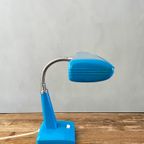 Fel Blauwe Vintage Mid Century Glamor Bureaulamp Uit Japan thumbnail 10