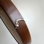 Mid Century Wengé Houten Scandinavische Spiegel thumbnail 6