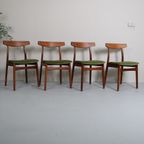 4X Vintage Deens Design Eetkamerstoelen - Henning Kjærnulf, Jaren '60 | 01274 thumbnail 4