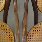 Zeer Elegante, Karaktervolle En Sierlijke Set Van 4 Art Nouveau Thonet Design Bistro Stoelen thumbnail 12