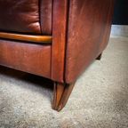 Vintage Schaapsleren Fauteuil Met Hoge Rug thumbnail 9