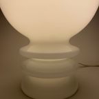 Vintage Tafellamp Van WIT Muranoglas 1970 thumbnail 10