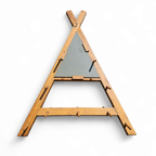 Wooden Wall Coat Rack / Triangular Shape / Triangle Mirror At The Top / 1960s thumbnail 3