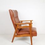 Vintage Bruine Fauteuil Skai Armchair Brown thumbnail 3