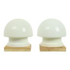 Koppel Mushroom Lampjes Nachtlamp Opaline Vintage thumbnail 4