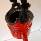 Vintage Hangpot Rode Keramieke Bloempot thumbnail 6