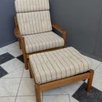 High Back Relax Chair With Hocker 1960S By Tarm Stole Denmark thumbnail 6
