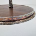 Vintage Verzilverd Wildzwijn Serveerschaal Dienblad Hout ’70 thumbnail 7