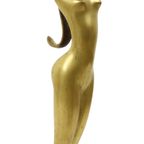Abstract Beeld Naakte Vrouw Ballerina Art Deco Stijl Messing 51cm thumbnail 5