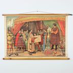 Educatieve Oude Schoolplaat Vaderlandse Geschiedenis Columbus Aan Het Spaanse Hof 94X65Cm thumbnail 12